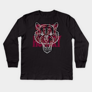 Stay Hungry Retro 1 Cherrywood Kids Long Sleeve T-Shirt